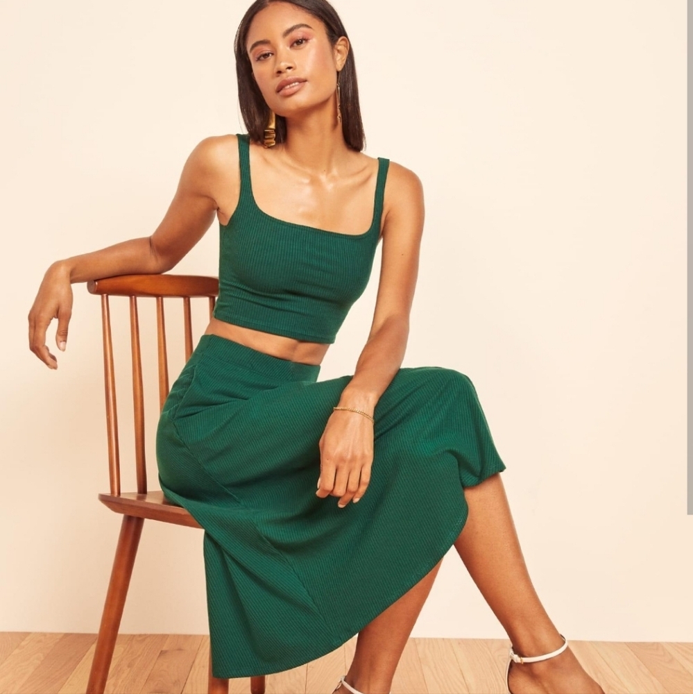Reformation molly knit 2 piece set Large